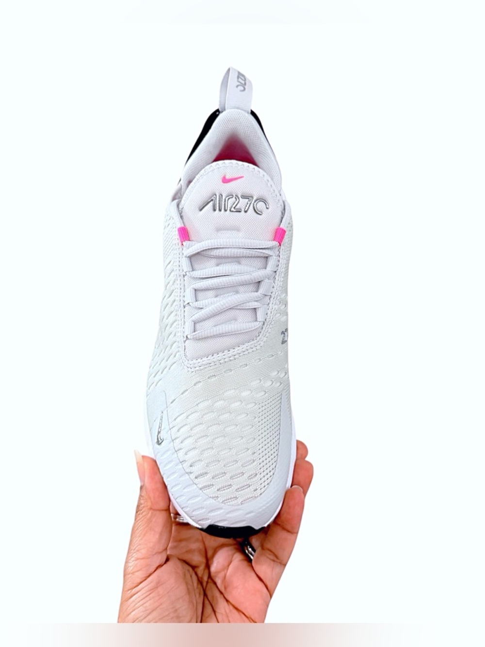 Nike Air Max 270 Women’s Sneakers White Phonton Dust Grey, Hyper Pink - Picture 4 of 7